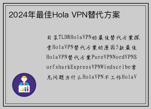 2024年最佳Hola VPN替代方案